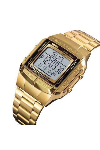 Altın Erkek Analog Dijital Saat Moda Günlük Spor Saati 2 Zaman 5