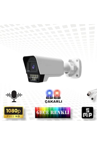 6 Kameralı Set - Yapay Zeka Özellikli Gece Renkli Sesli Fullhd 5mp Lensli 9 Warm Ve Çakar Ledli Güvenlik Kamerası Seti 5909ws-108