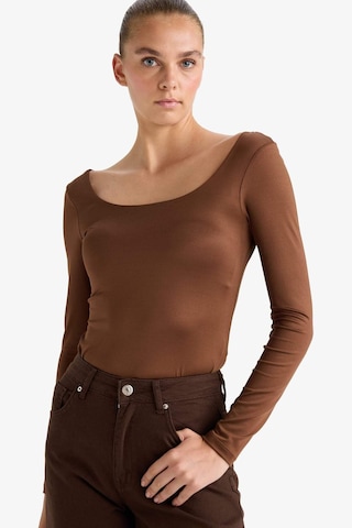 Defacto Kare Yaka Uzun Kollu Çıtçıtlı Body G1403ax25aubn321 Kahve