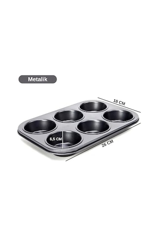 6lı Muffin Kek Kalıbı Metal Malzeme İle Dayanıklı Yapı Yanmaz Ve Yapışmaz Özellikli Klasik Yuvarlak Şekilli Fırın Kalıbı Evde Pratik Tatlı Ve Tuzlu Muffin Kekler Pişirmek İçin Fırına Dayanıklı Kek Kalıbı Diğer