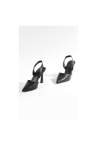 Paris Shoes Paris Siyah Metalik Sade Ve Göz Alıcı Tasarımlı Topuklu Ayakkabı Z102-siyah Siyah