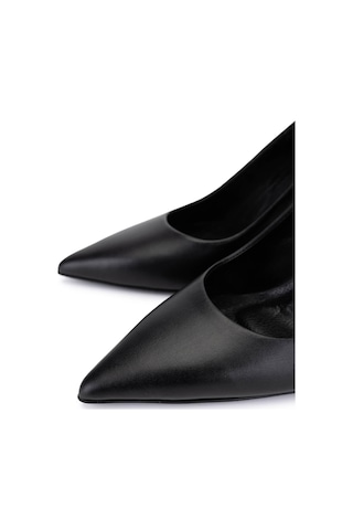 Tamer Tanca Kadın Hakiki Deri Siyah Deri Topuklu Ayakkabı 1160 26979 Bn Ayk Sk25-26 Sıyah Dr Siyah