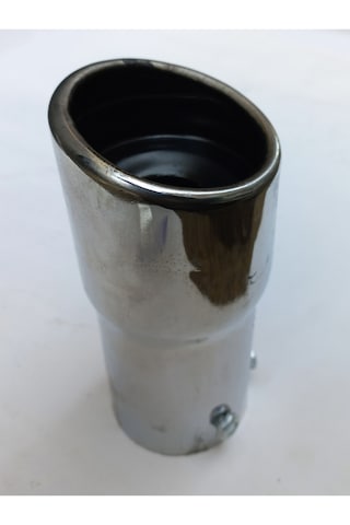 51 Mm. Antipas İç Kaplamalı Önü Kesik Yuvarlak Islık Sesli Sök/tak Vidalı Nikelaj Egzoz Eksoz Ucu