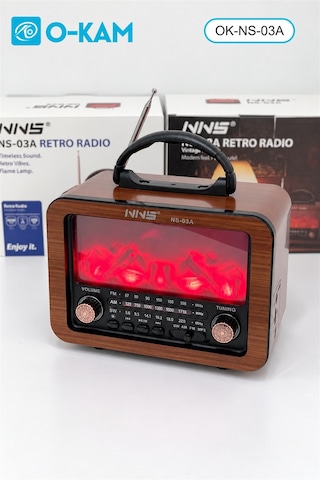 O-kam Ok-ns-03a Bluetooth Taşıma Saplı Şömine Efektli Radyo