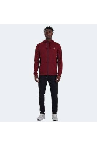 Slazenger RICH Erkek Fermuarlı Kapüşonlu Cepli Bordo Eşofman Takımı