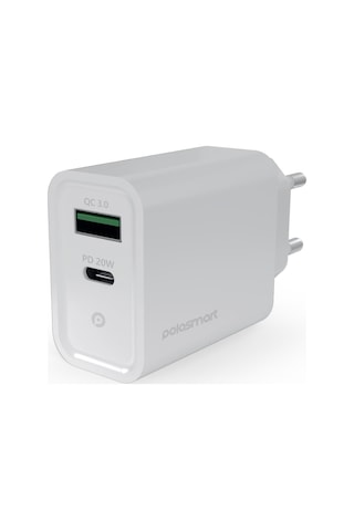 Polosmart PBS117 Ouick Şarj 3.0 PD Çıkış 20 W Adaptör Duvar Şarjı Beyaz