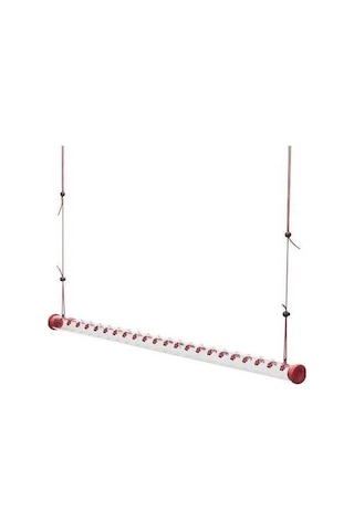 Pazly Delik Askılı Sinek Kuşu Besleyici - Kırmızı Şeffaf Tüp Pencere Bahçe Dolap Çubuk Braketleri