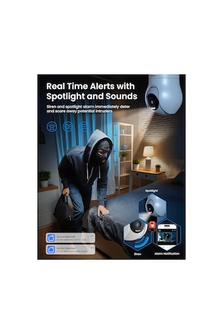 Al Smart Wifi Bulb Security Camera Ampul Kamera Full Hd İos Android Uyumlu App Destekli