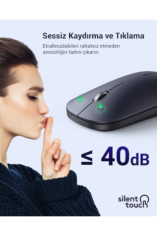 Ugreen 2.4ghz Sessiz Tuşlu Kablosuz Optik Mouse, Siyah, 90372 -