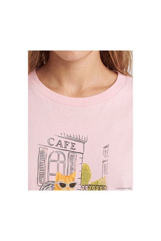 LC Waikiki Alıta Cıty Farkıyla Lcw Dream Pembe Penye Baskılı Kısa Kollu Kadın Gecelik Pembe - 930179688 Pembe