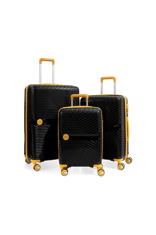 Ççs 5239 Polipropilen 3 Lü Valiz Seti Siyah-sarı Siyah - Sarı