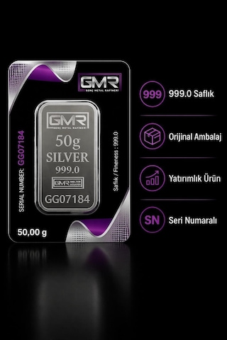 Gmr 50 Gram Külçe Gümüş