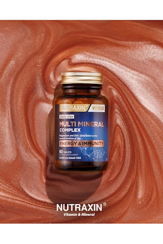 Nutraxin Multimineral Complex 60 Tablet Magnezyum, Kalsiyum, Çinko, Demir, İyot, Krom