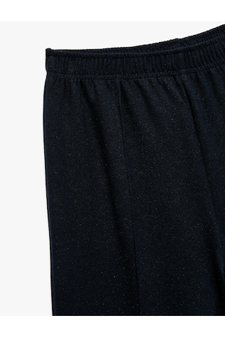 Koton Viskon Karışımlı Beli Lastikli Basic Geniş Paça Pantolon Lacivert 6wkg40081ak Lacivert