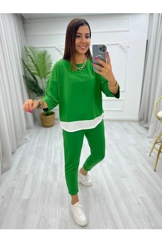 Kadın Yeşil Ön Parça Detaylı Ikili Takım Bediva 001