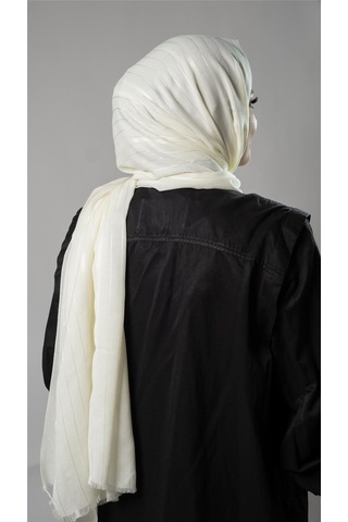 Ekru Çizgili Şal Viskon Kumaş Bursa Dolama 202110 27 Ekru