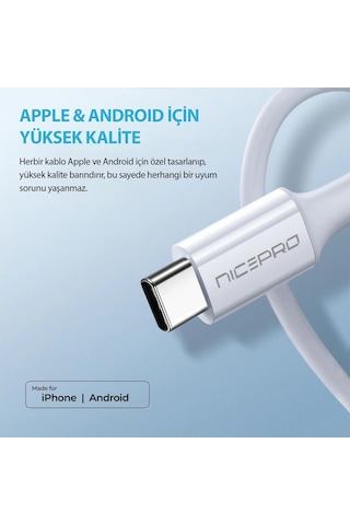 NPO﻿﻿ CTC12 60W 1.2m TPE Type-C to Type-C Hızlı Şarj ve Data Kablosu