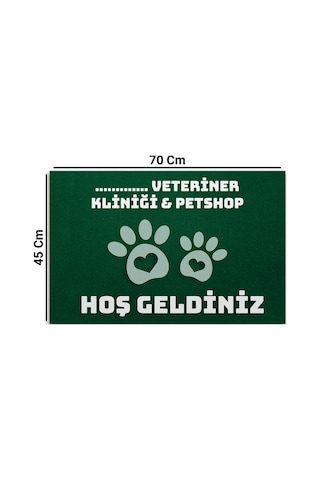 Valerine Life İsme, Kişiye Veya Firmaya Özel Veteriner Kliniği Ve Pet Shop Temalı Yeşil Hoş Geldiniz Kahverengi