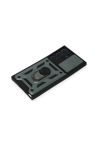 Samsung Galaxy Uyumlu S23 Ultra Kılıf Pars Lens Sürgülü Yüzüklü Standlı Korumalı Kılıf