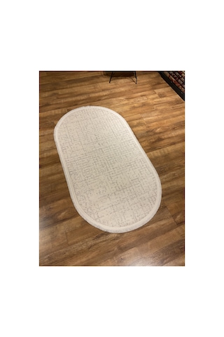 Tuval 1009 Krem Oval Halı