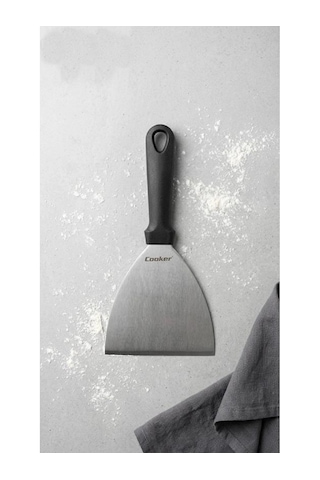 Cooker Çelik Düz Spatula 12x24 Cm Gri