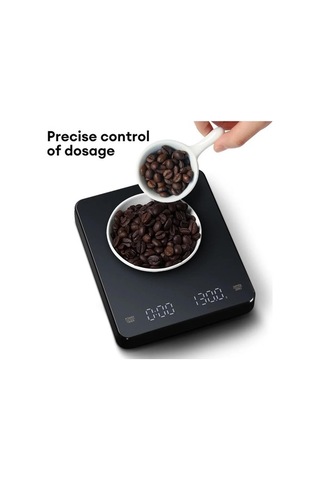 Novahub Zamanlayıcı Dijital Kahve Terazisi, Led Ekran, Espresso, 3 Kg Maks. Ağırlık, 0.1 G Hassasiyet, Usb Şarj, Mutfak Terazisi Siyah