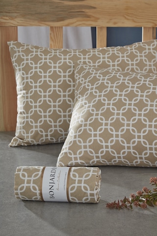 BonjardinHome Çift Kişilik Lastikli Çarşaf & İki Adet Yastık Kılıfı Krem