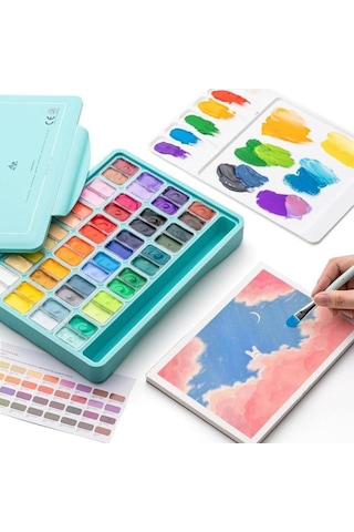 Hımı Twin Cup Gouache Set 48 Renk X 12 Gr Guaj Boya Green Case Karışık Renkli