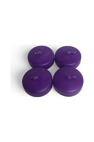 Yuvarlak 4 Lü Mum Mor Mor