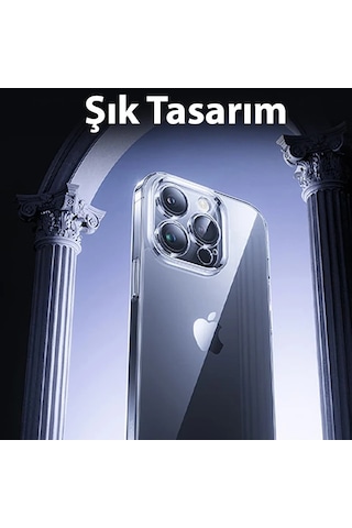 Baseus İphone 15 Schott Serisi Şeffaf Silikon Kılıf + Tempered Ekran Koruyucu Set- 5775
