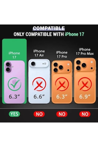 Teknomoda Apple Uyumlu iPhone 17 Pro Max Kılıf Kamera Lens Korumalı Renkli Magsafe Şeffaf Silikon Turuncu Turuncu