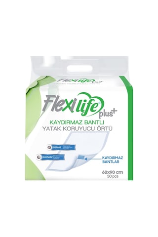 Flexilife Plus 60 x 90 CM Kaydırmaz Bantlı Yatak Koruyucu Örtü 30'lu x 6 180 Adet
