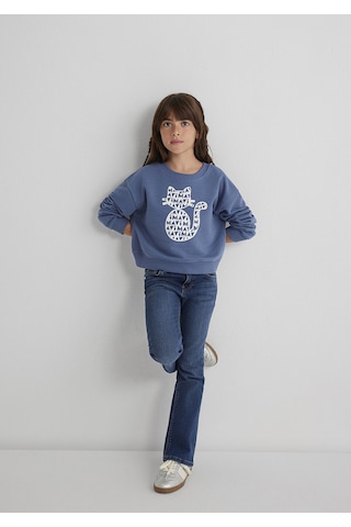 Mavi - Mavi Kedi Baskılı Mavi Sweatshhirt 7s10133-86702 Mavi