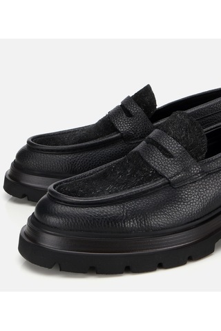 Hotiç Erkek Deri Siyah Kırçıllı Yüksek Tabanlı Klasik Loafer 02ayh312340a100 02ayh312340a100 Siyah