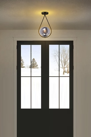 Damla Camlı Tekli Modern Hol Salon Oturma Odası Giriş Tekli Avize Siyah