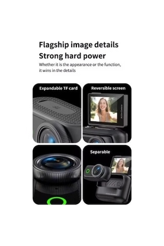 1080p Dijital Video Kamera 32gb Kart Dijital Vlog Fotoğraf Makinesi Türkçe Siyah Najmaddin