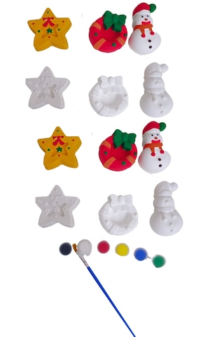 Eğitici Etkinlik Yılbaşı -neol-yıldız Kardan Adam 3'lü Set 2 Boyutlu 8 Cm 3 Adet