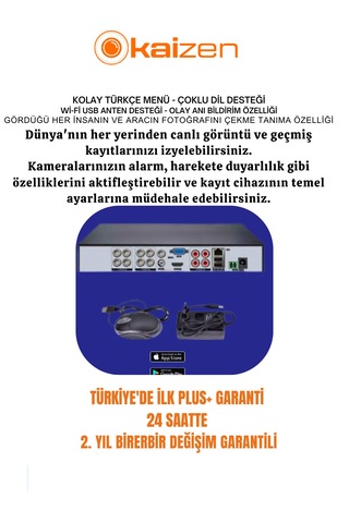 Kazıen 4 'lü 5 Mp Full Hd Yüz Ve Araç Tanımalı Kamera Sistemi Set