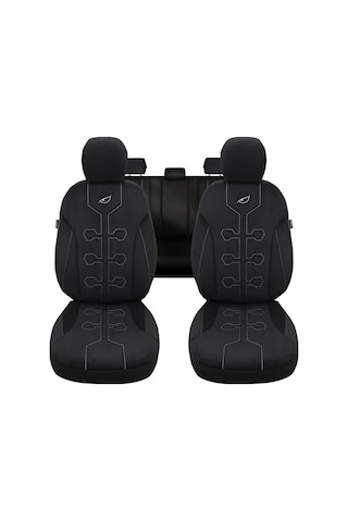 Minderland Fa Serisi - Citroen C3 Aircross İle Uyumlu Koltuk Kılıfı, Tay Tüyü / Siyah