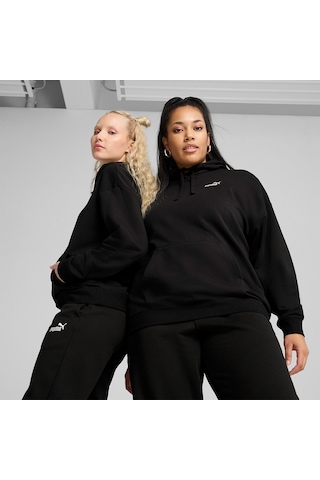 Puma Essentials Small No.1 Logo Kadın Siyah Kapüşonlu Sweatshirt Siyah