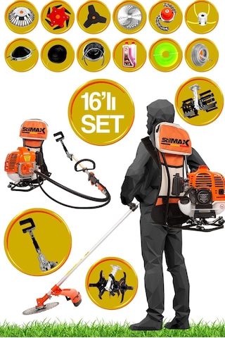 Stilmax STL20HZ 20HPX Benzinli Sırt Tırpan Toprak Eşeleme Akrobat Çapalama + Zeytin Sallama Seti