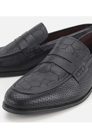 Hotiç Erkek Deri Siyah Yumuşak Dokulu Baskılı Klasik Loafer 02ayh329690a100 02ayh329690a100