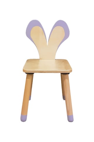 Woodnjoy Wood & Joy Doğal Ahşap Renkli Çocuk Sandalye Fare Lila