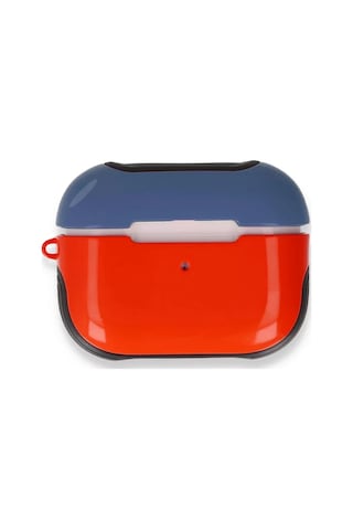 Airpods Uyumlu Pro 1.nesil 3in1 Kılıf - Kırmızı-lacivert