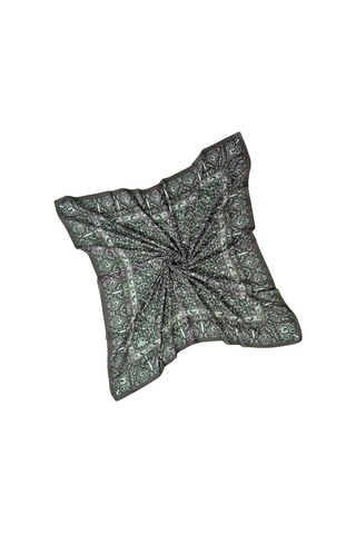 Mim Eşarp Mısırlı Eşarpları Büyük Boy Etnik Desenli Eşarp 120x120 Cm Koyu Yeşil - Füme