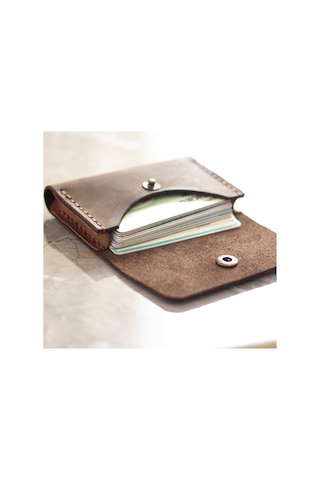 Kişiye Isme Özel Nerio Kapaklı Minimal Kartlık Kestane Hi Leather