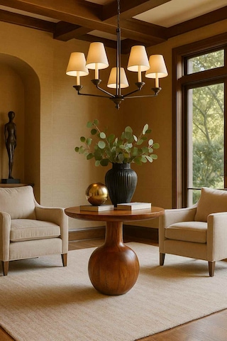 Masif Ahşap Orta Sehpa Meşe Renk Modern Model Meşe