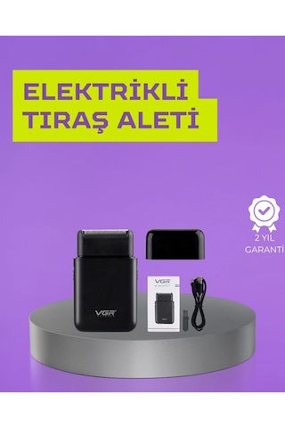 Kart Tasarımlı Şarjlı Tıraş Makinesi 2 Başlıklı Hassas Kesim