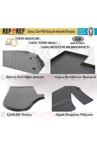 Peugeot 3008 Gt Paspas 4D Araca Özel Havuzlu Siyah 2016- Siyah