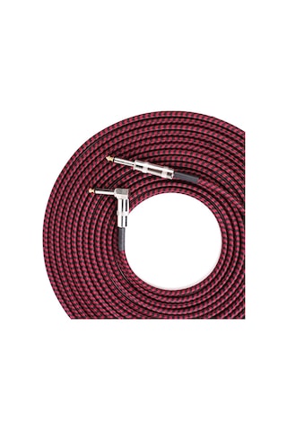 Sones Gitar Bağlantı Kablosu Folk Bas Performans Gürültü Azaltma Dirsek Ses Gitar Kablosu, Boyut: 10m Kırmızı Siyah